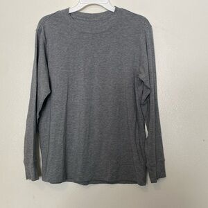 Lululemon long sleeve grey gel label crewneck raw hem shirt